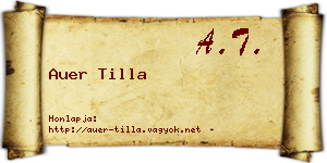 Auer Tilla névjegykártya